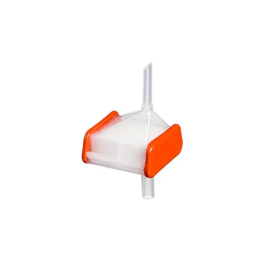 Sterile inline hydrophobic filter with red sides for respiratory or medical use