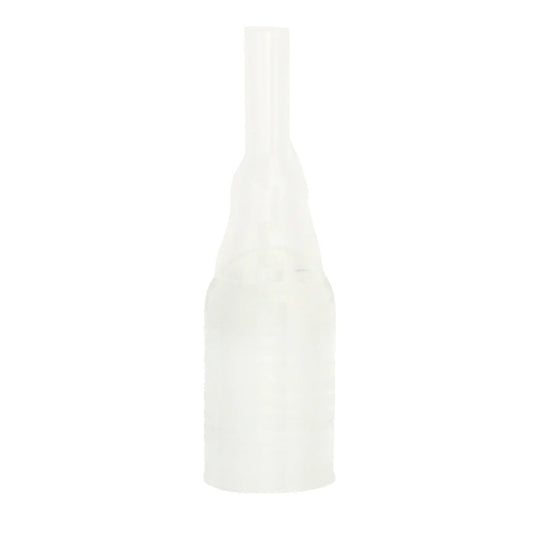 Clear male external catheter medical supply on white background