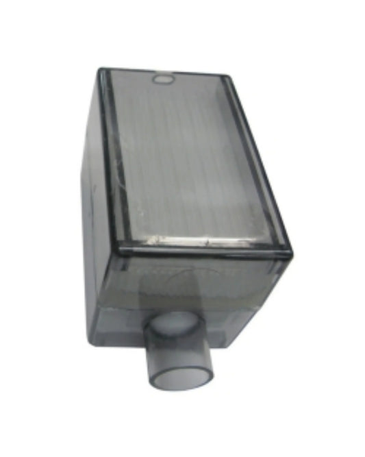 Rectangular medical oxygen filter with transparent housing for respiratory equipment