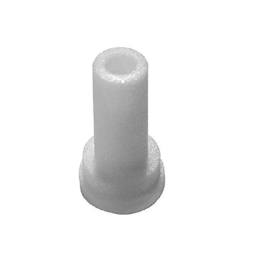 Plastic medical tubing connector adapter on white background, used for IV or respiratory supplies