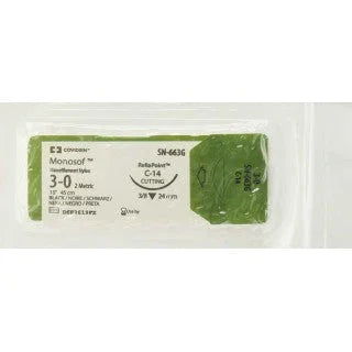 Monosof absorbable suture in sterile packaging, 45cm, size 3-0, for medical use
