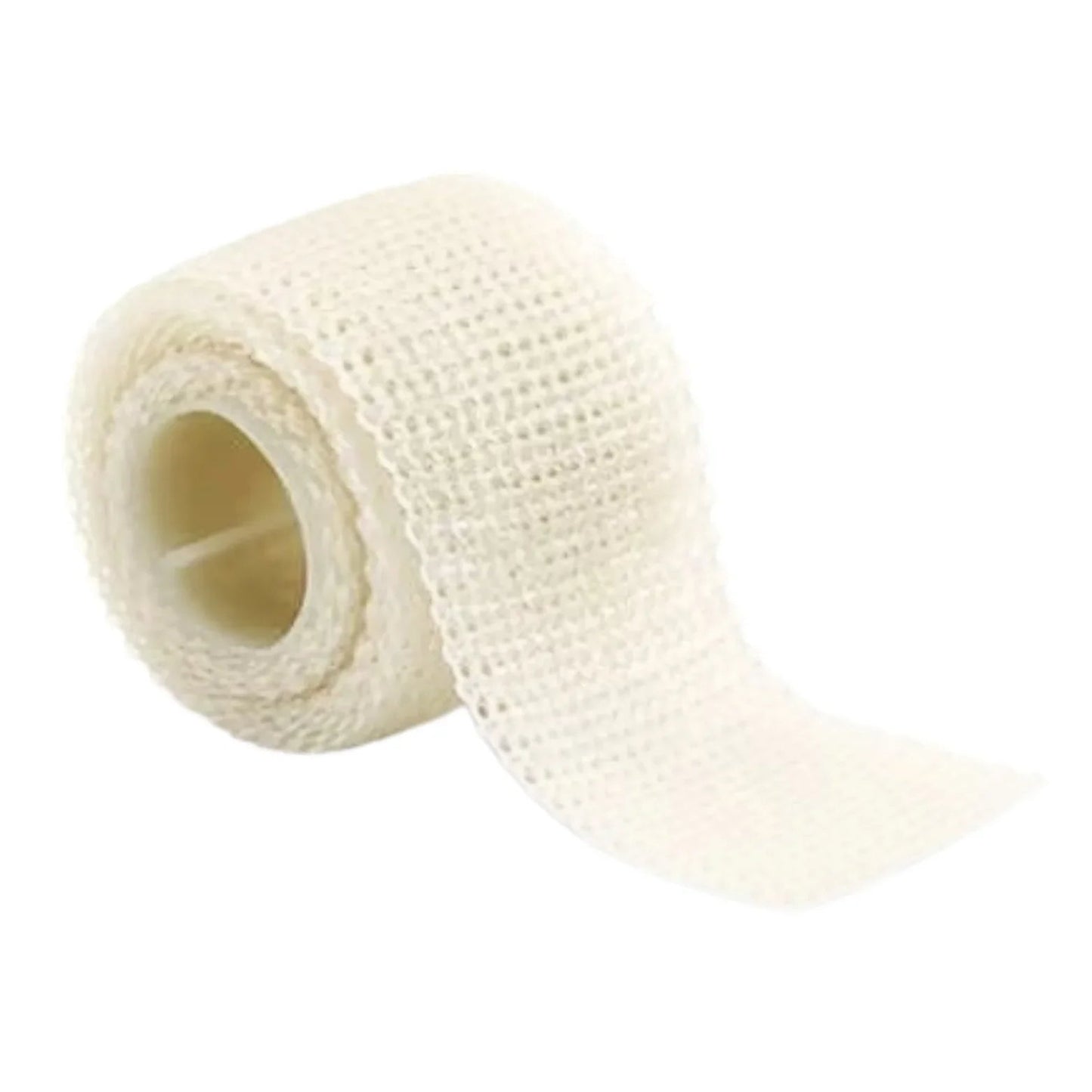 Rolled white medical gauze bandage for wound care and first aid