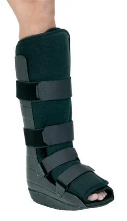 Orthopedic medical walking boot with adjustable straps for foot and ankle support