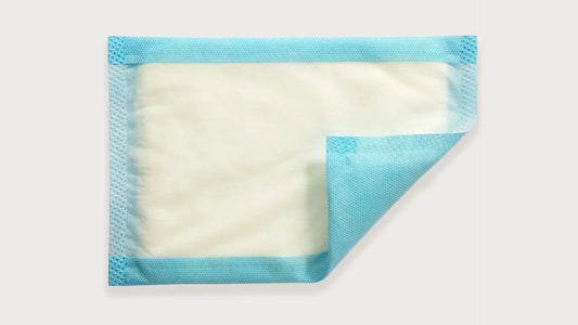 Disposable underpad with blue border for medical and home care use