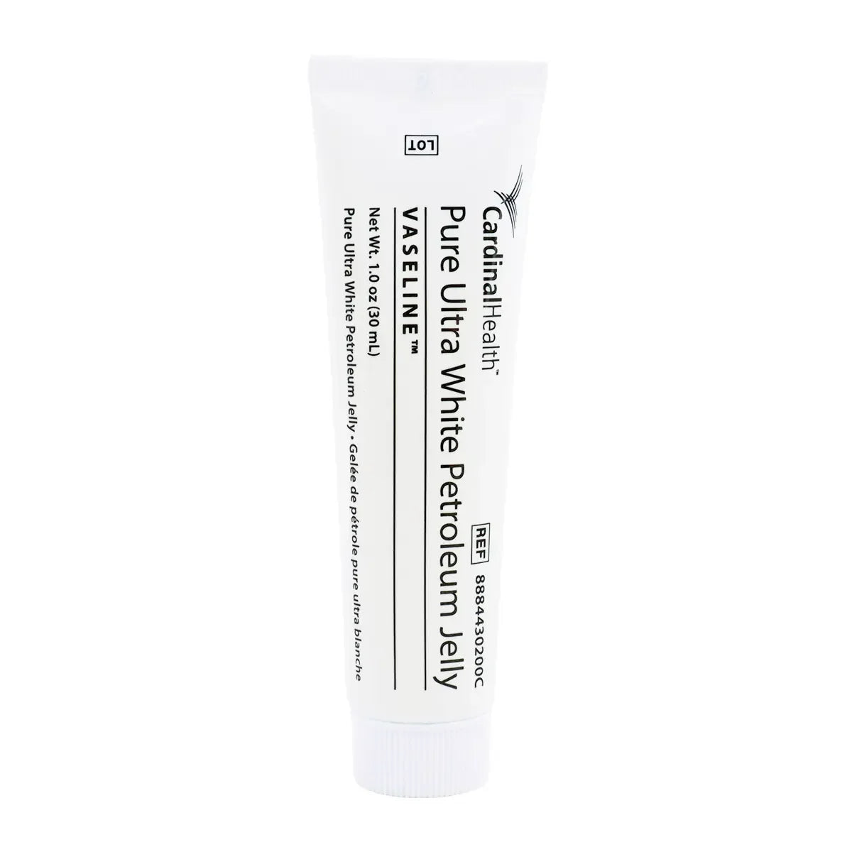 Tube of Cardinal Health Pure Ultra White Petroleum Jelly, 30ml, home care medical supply