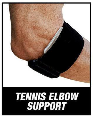 Tennis elbow support strap worn on arm for pain relief and joint support