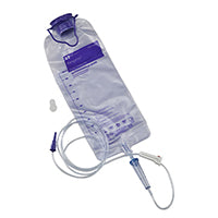 Sterile IV fluid bag with attached tubing for medical infusion and home care supplies