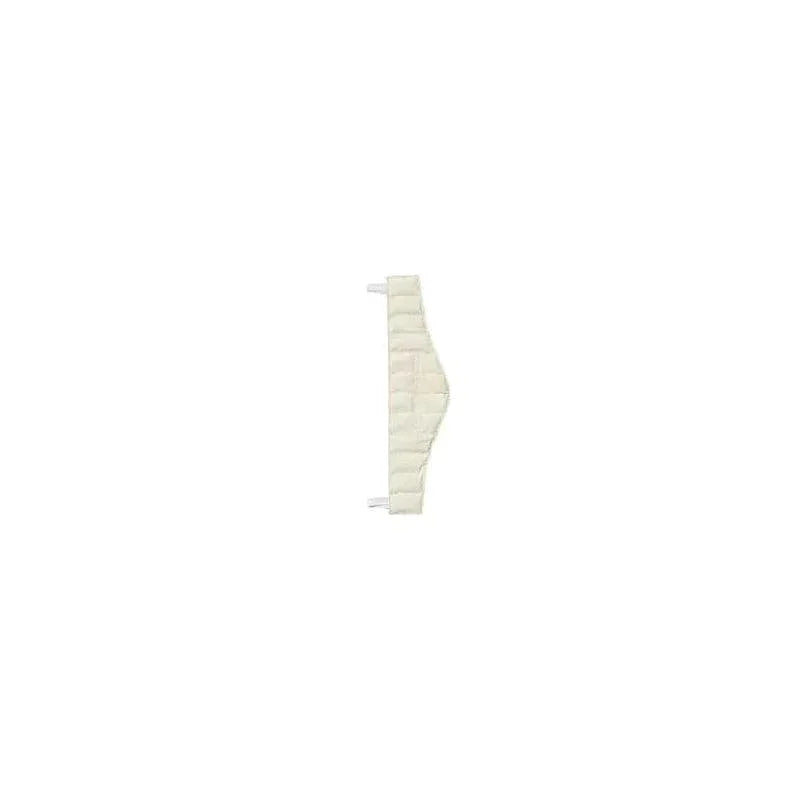 Rectangular medical heat pack with white straps on a plain background