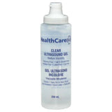 Clear ultrasound gel bottle, 250 mL, for medical diagnostic use, fragrance free