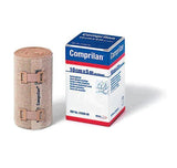 Comprilan short stretch bandage 10cm x 5m with clips and product box, medical supply