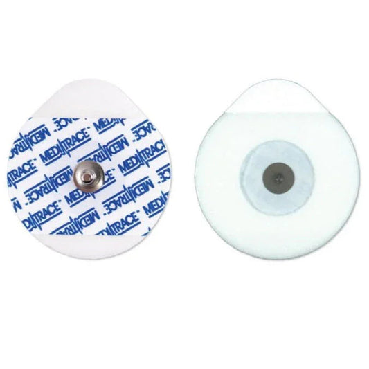 Disposable ECG electrode pads with adhesive backing and snap connector, medical supplies