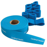Blue Cardinal Health medical tourniquet roll with several latex-free bands