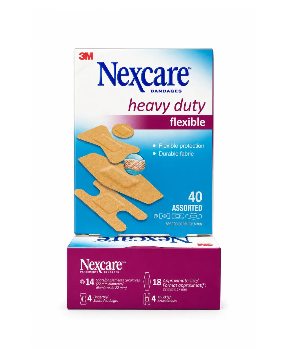 3M Nexcare Fabric Bandages Heavy Duty Assorted Sizes 40/box | HD202-CA
