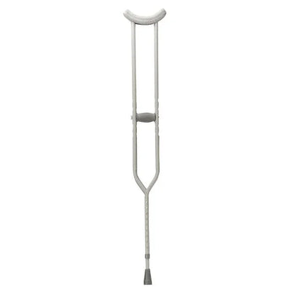 Single adjustable aluminum crutch with padded armrest and rubber tip for mobility support