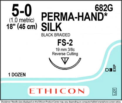 Ethicon medical suture packaging with expiration date and lot number markings