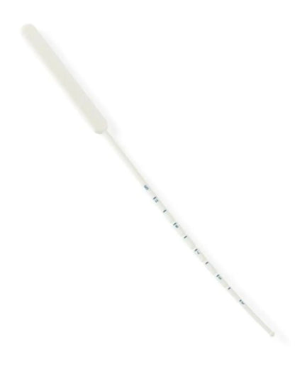 Medical urethral catheter with graduated markings on a white background