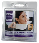 MedPro cervical collar in retail packaging for neck support and pain relief, size large