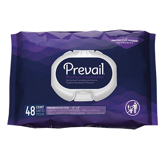 Prevail premium washcloths 48 pack, disposable cleansing wipes for hygiene care