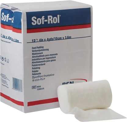 Sof-Rol cast padding roll and package, 4in x 4yds, medical wound care supply