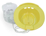 Yellow sitz bath kit with water bag and tubing for personal hygiene and home care