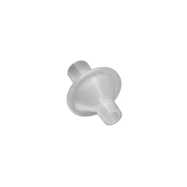 Disposable plastic inline breathing filter for respiratory medical devices