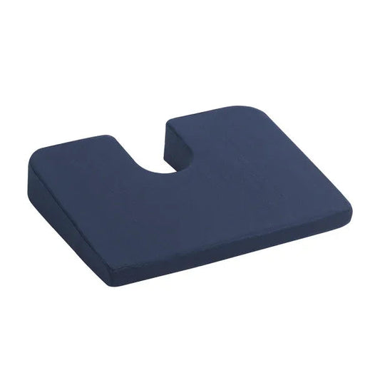 Orthopedic navy blue coccyx seat cushion for tailbone pain relief and comfort support