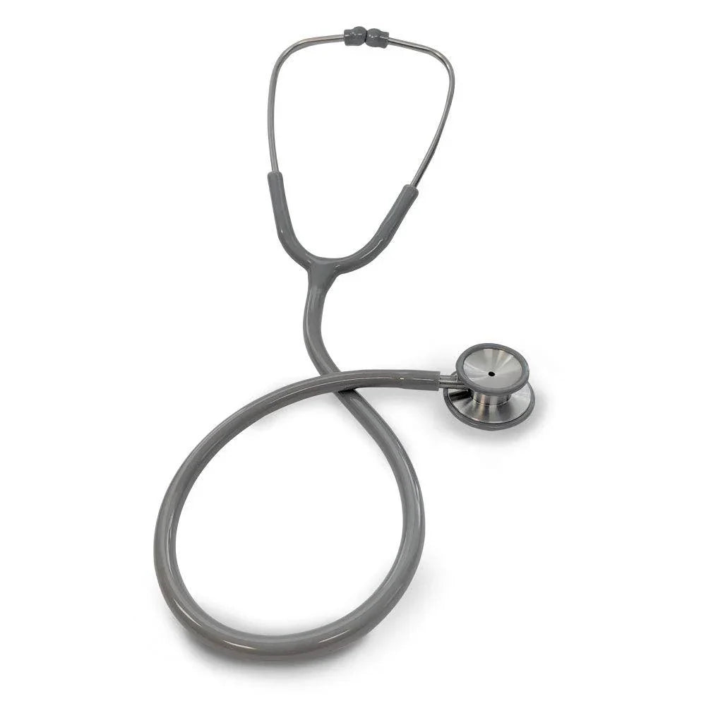Gray medical stethoscope with metal chest piece for healthcare professionals