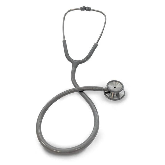 Gray medical stethoscope for home care, healthcare, and respiratory use