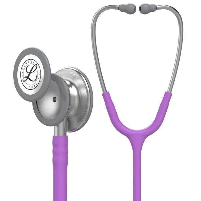 Purple medical stethoscope with silver chestpiece, essential for home and clinical care