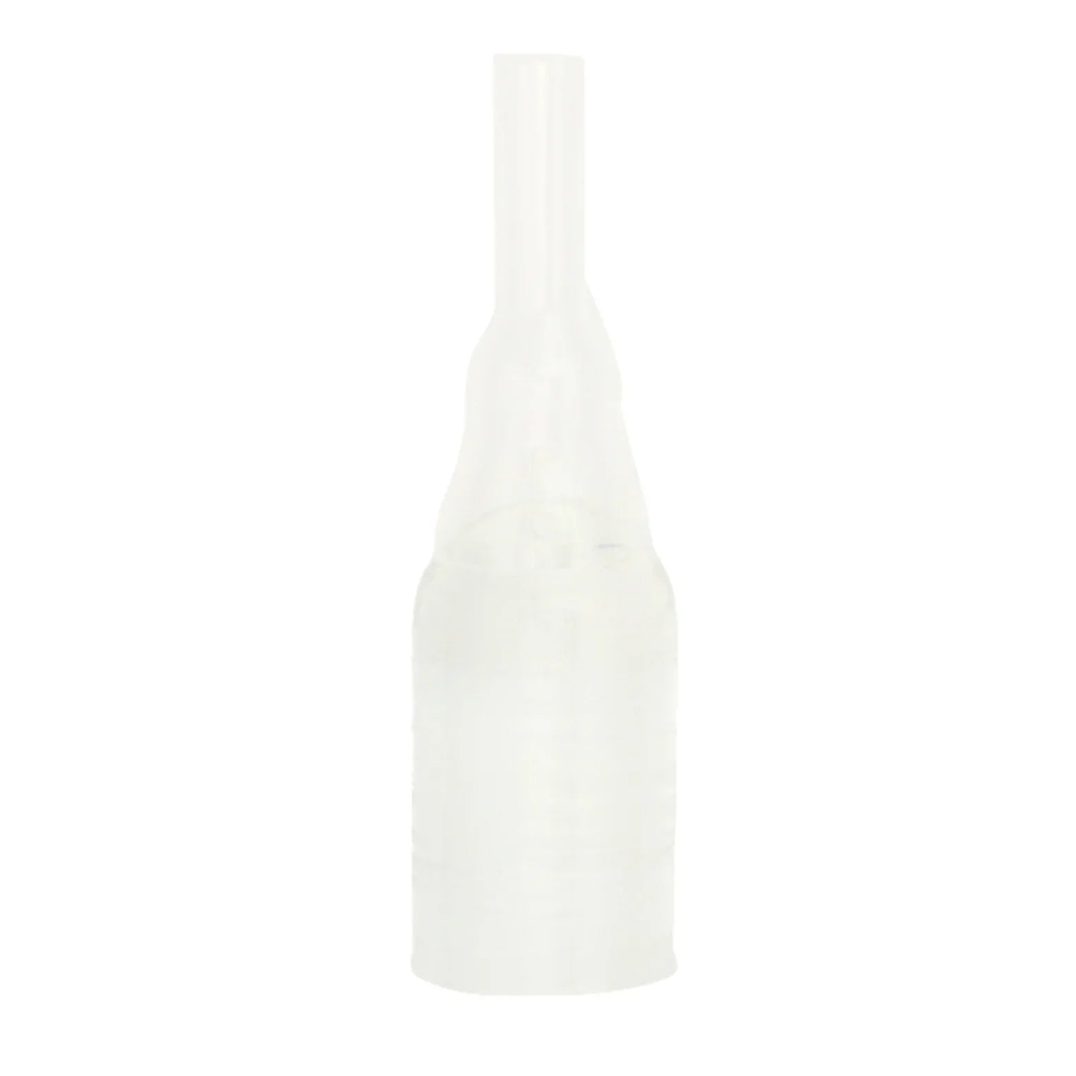 Clear male external catheter medical supply on white background