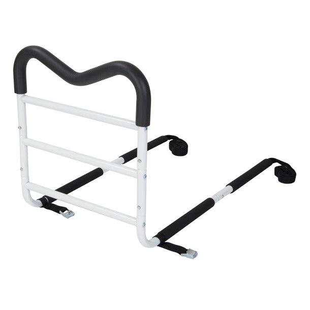 Adjustable bed assist rail with foam handle for elderly or home care safety support