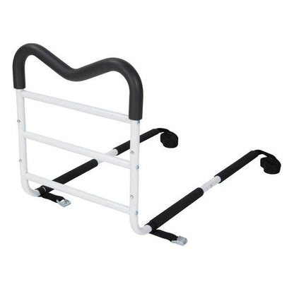 Adjustable bed assist rail with foam handle for elderly or home care safety support