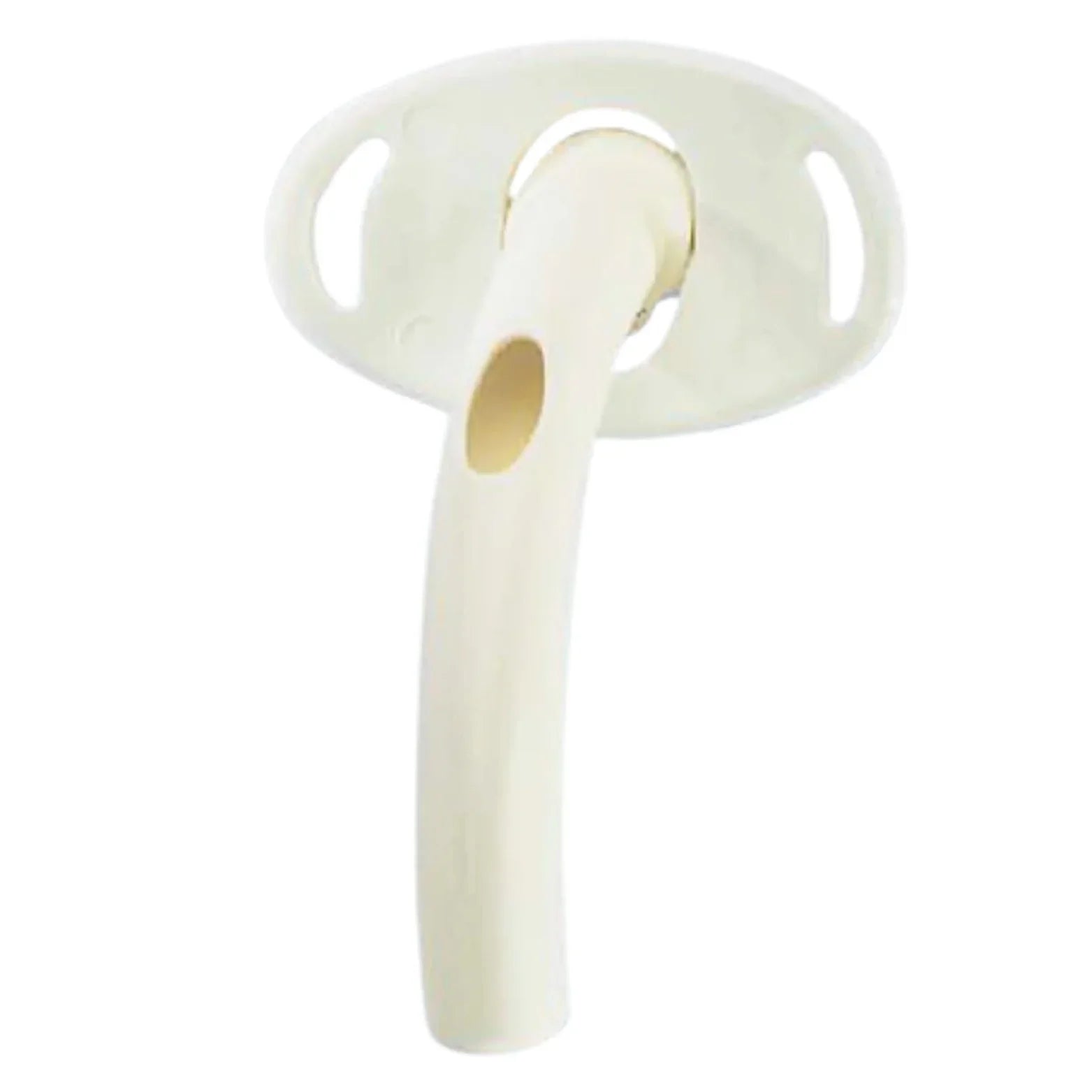 Ivory plastic tracheostomy tube with neck flange for respiratory medical care