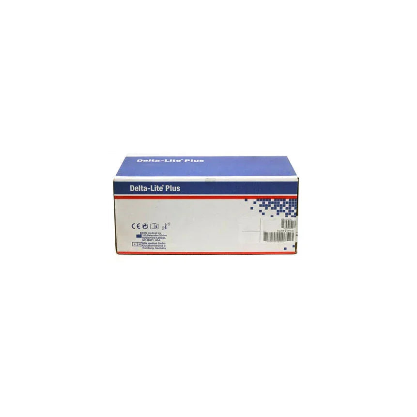Delta-Lite Plus orthopedic cast bandage box, medical supplies packaging on white background