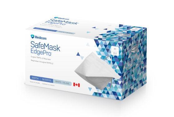 Medicom SafeMask EdgePro surgical masks box, white, disposable medical masks