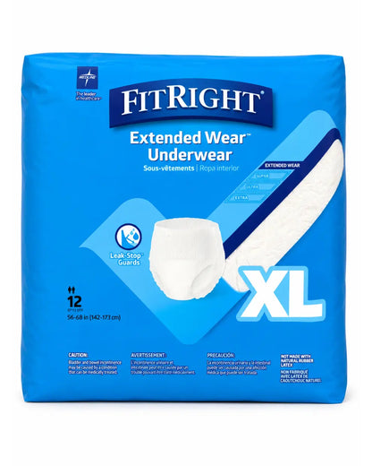 Medline Protection Plus Extended Capacity Overnight Protective Underwear 56-68" XL | MSC53600