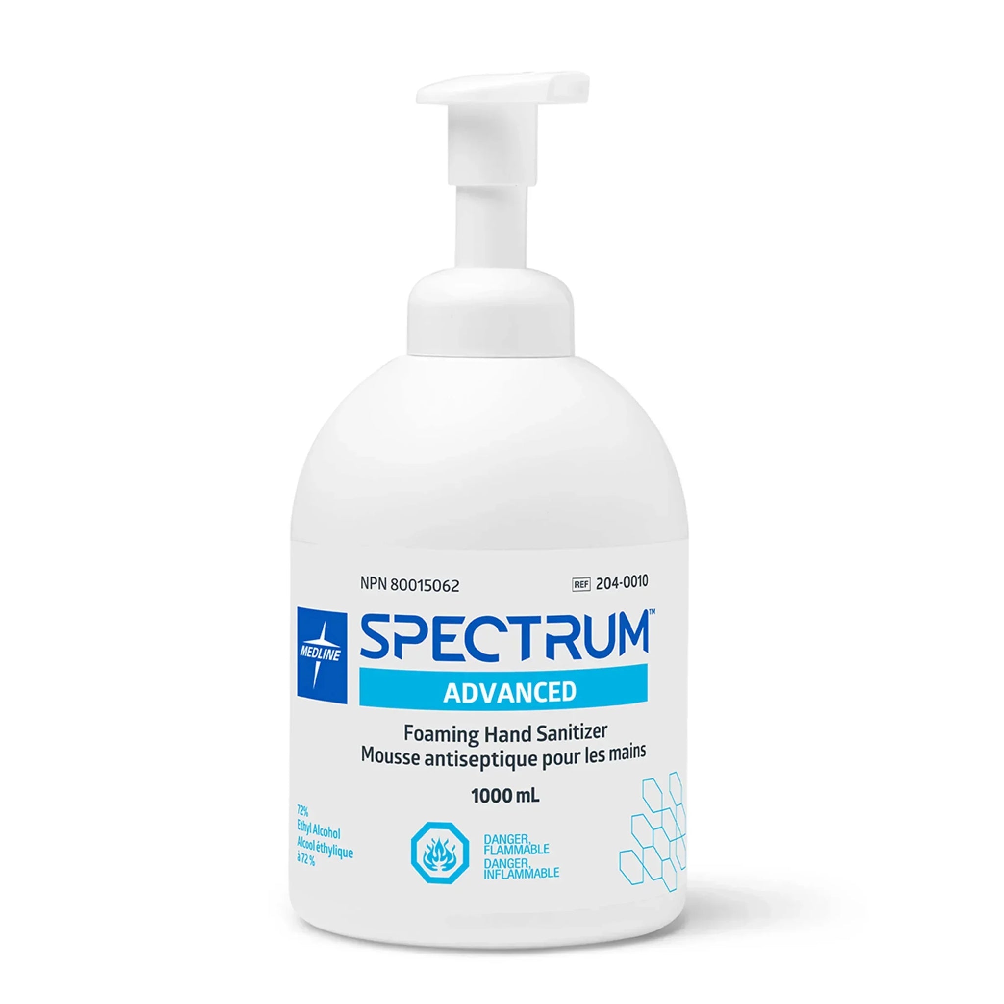 Spectrum Advanced foaming hand sanitizer 1000ml pump bottle with white and blue label