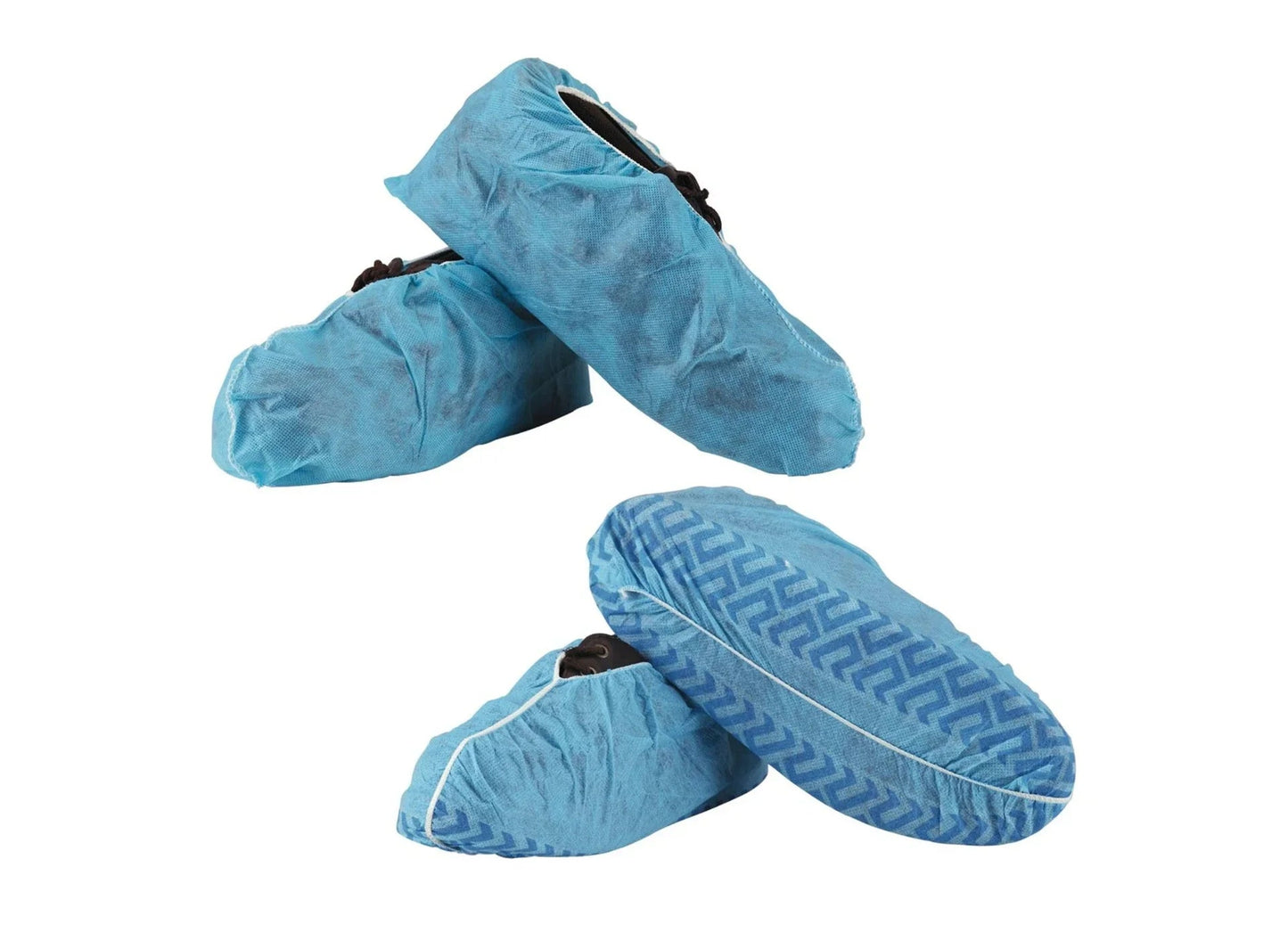 Disposable blue non-slip medical shoe covers for infection control