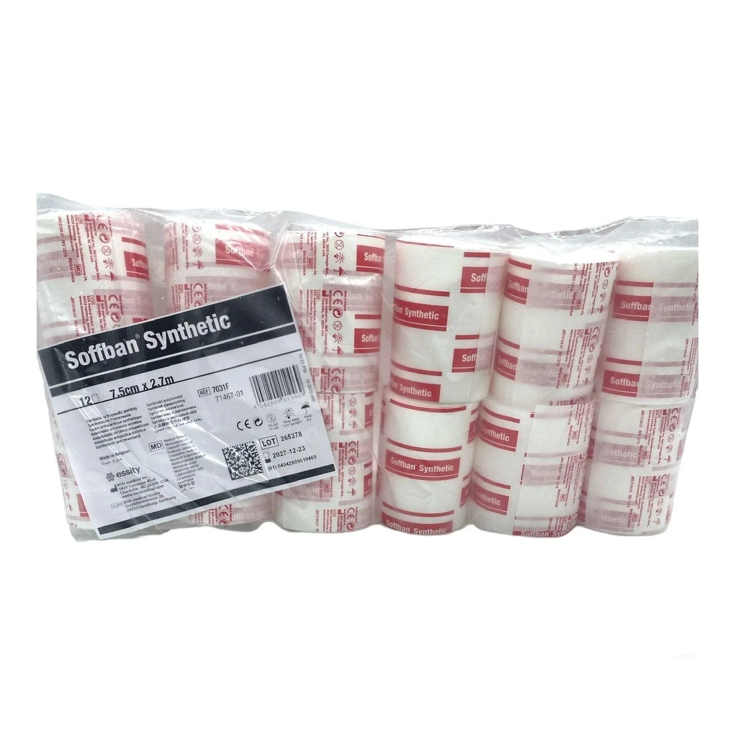 Pack of Soffban Synthetic medical padding rolls for wound care and bandaging