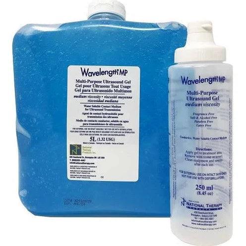 Wavelength MP multi-purpose ultrasound gel bottles for medical and home care use