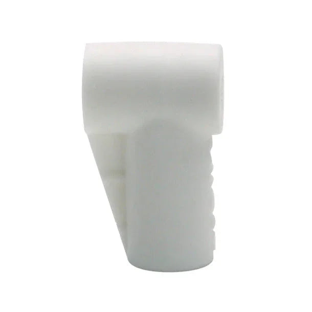 White plastic medical tubing connector for home care and respiratory supplies