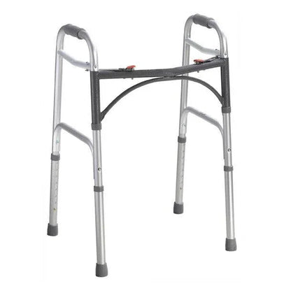Lightweight folding aluminum walker with adjustable height and ergonomic hand grips
