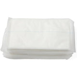 Stack of disposable white underpads for medical and home care use