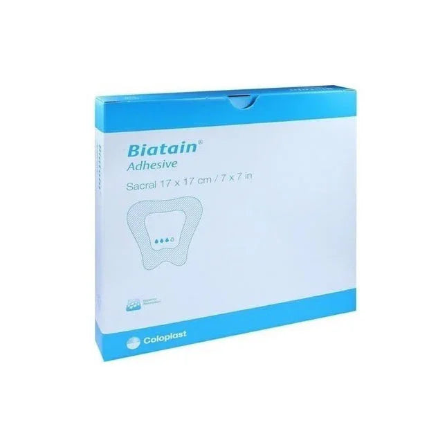 Biatain Adhesive sacral dressing 17x17 cm medical wound care bandage box