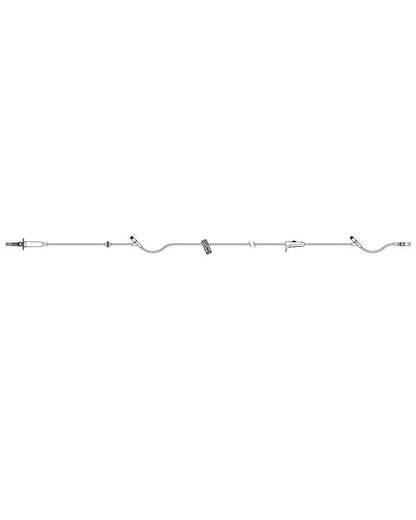 Sterile IV infusion set with needle, drip chamber, and tubing for medical use