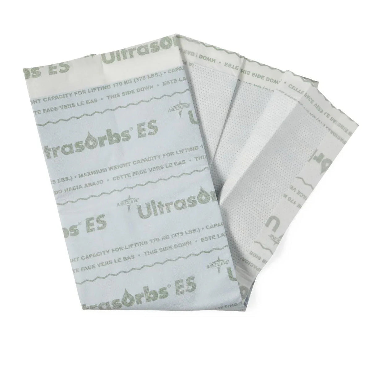 Ultrasorbs ES disposable absorbent underpads for medical or home care use