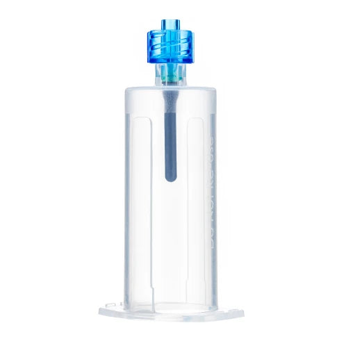 Transparent medical suction cup with blue valve for home care or esthetic therapy