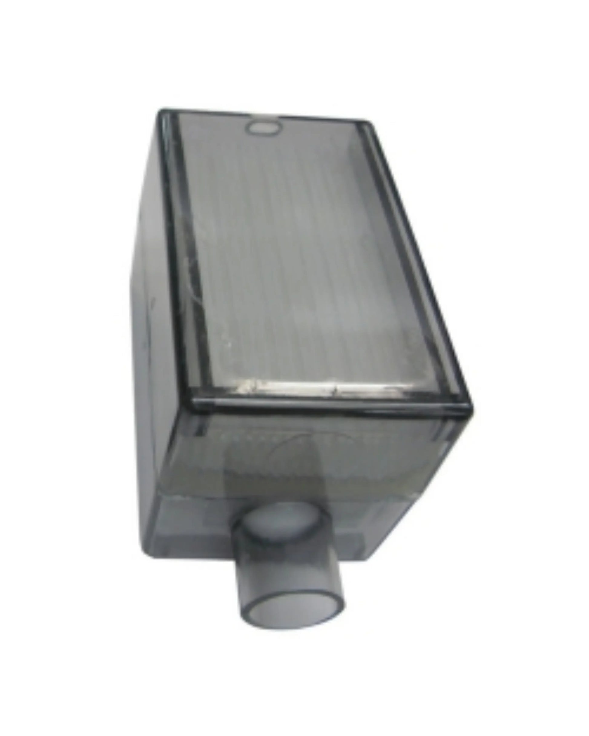 Rectangular medical oxygen filter with transparent housing for respiratory equipment
