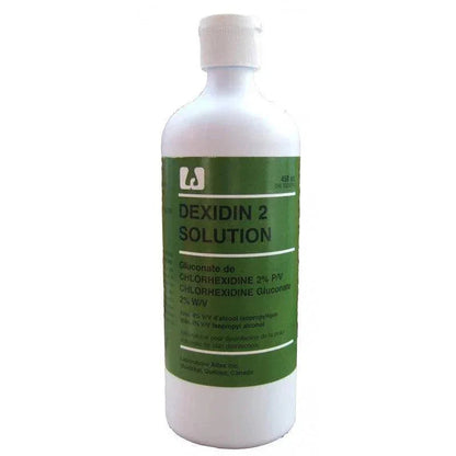 Dexidin 2 Solution bottle, chlorhexidine 2% antiseptic medical disinfectant