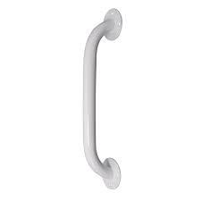 White wall-mounted bathroom safety grab bar for home care and mobility support